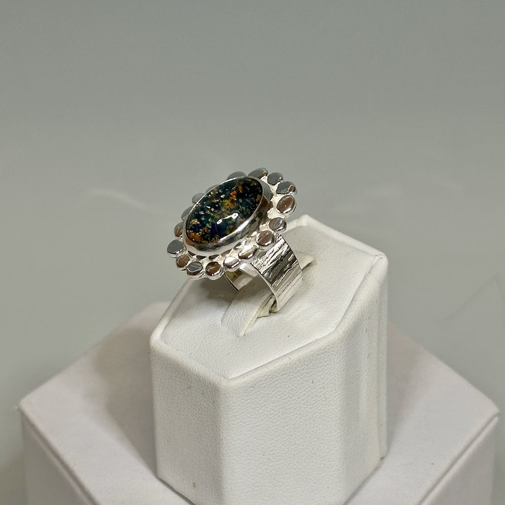 DICHROIC STERLING SILVER ADJUSTABLE RING NM650R