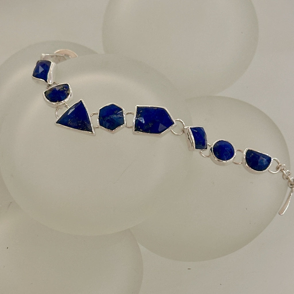 LAPIS LAZULI STERLING SILVER BRACELET  NM662B