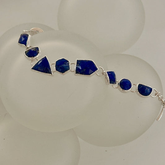 LAPIS LAZULI STERLING SILVER BRACELET  NM662B