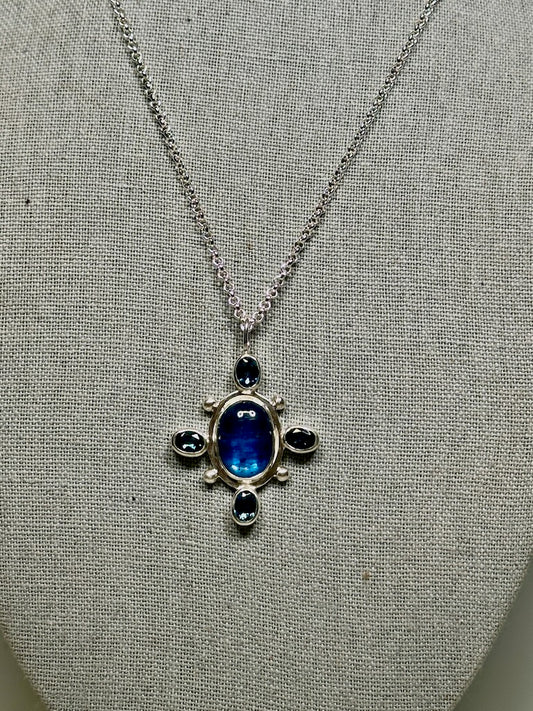 BLUE KYANITE AND LONDON TOPAZ NECKLACE - NM666N