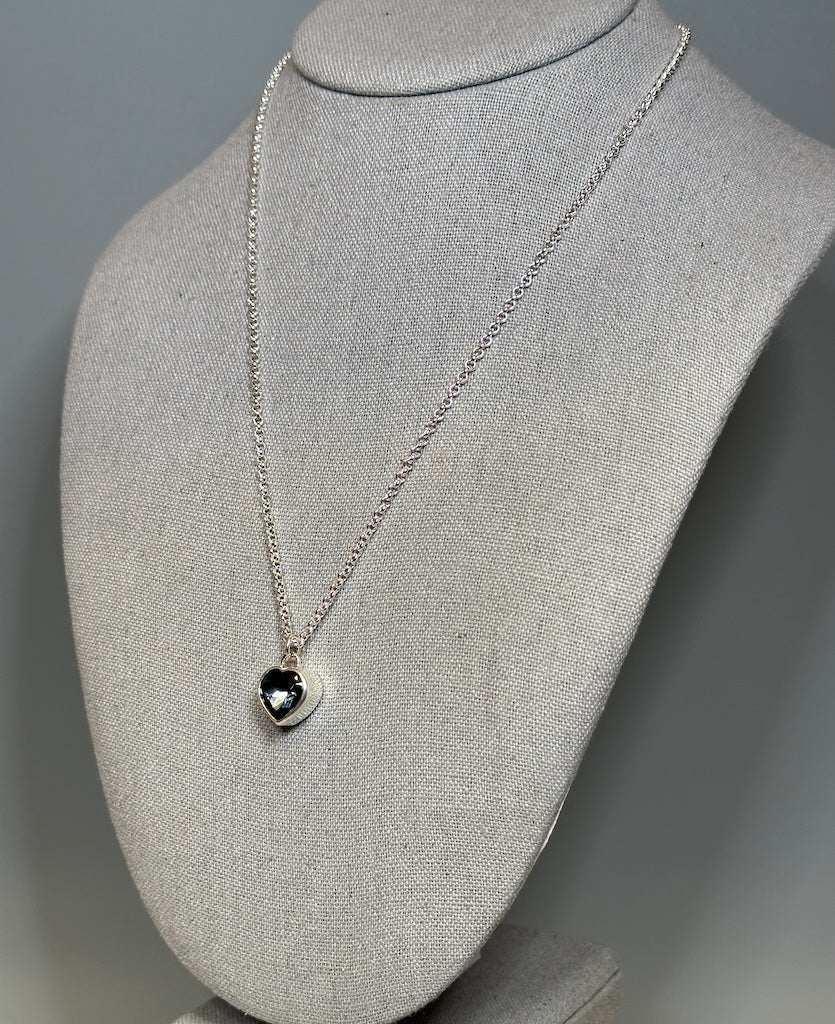 LONDON BLUE TOPAZ HEART STERLING SILVER NECKLACE - NM673N