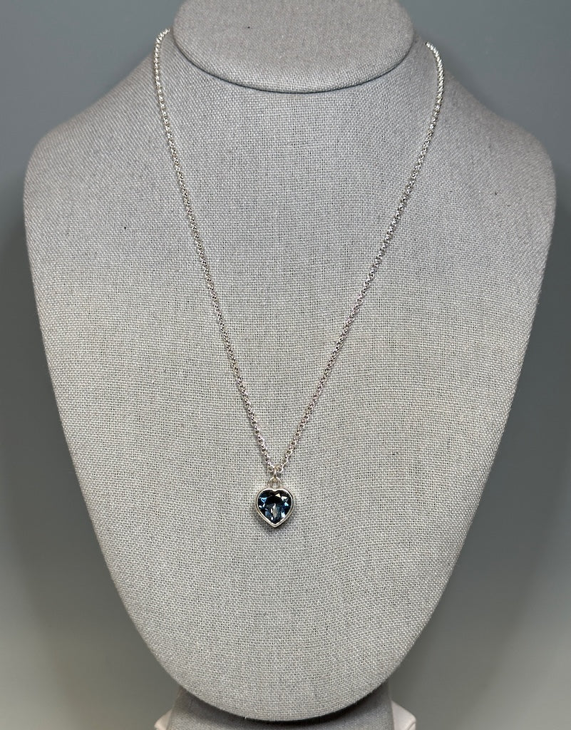 LONDON BLUE TOPAZ HEART STERLING SILVER NECKLACE - NM673N