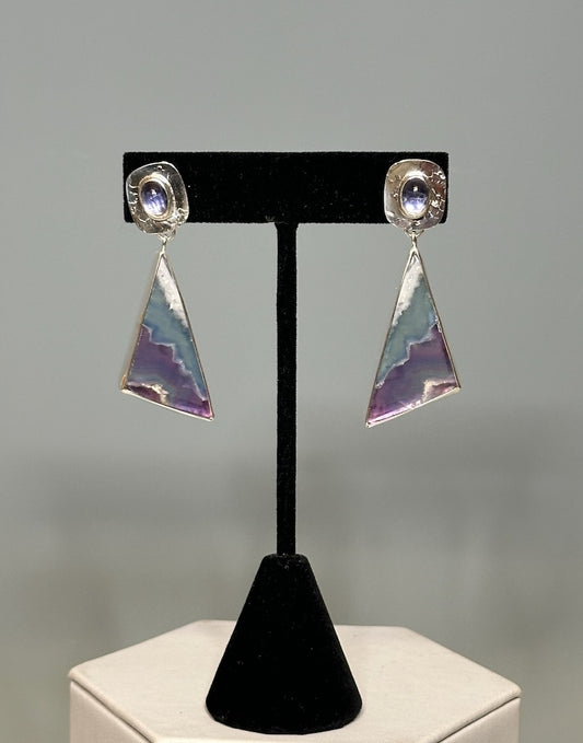 FLUORITE AND IOLITE EARRINGS NM676E