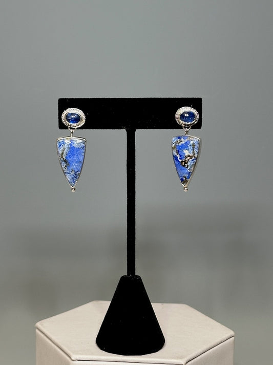 AZURITE AND KYANITE EARRINGS NM678E