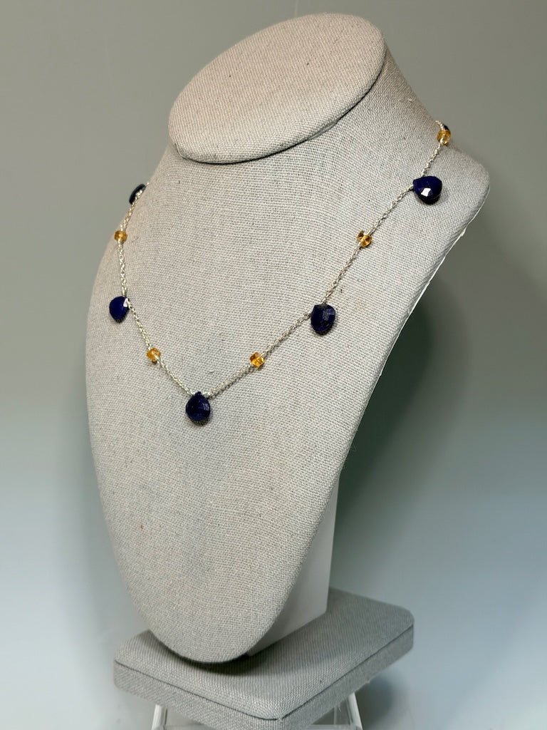 LAPIS AND CITRINE NECKLACE NM698N