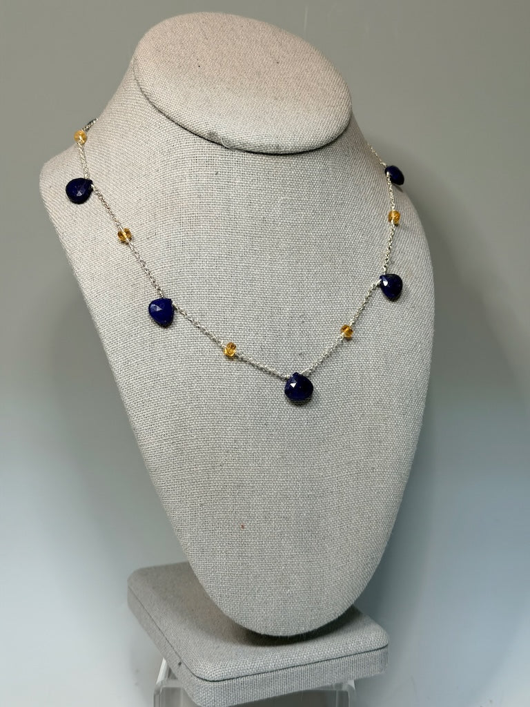 LAPIS AND CITRINE NECKLACE NM698N