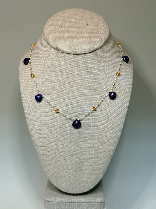 LAPIS AND CITRINE NECKLACE NM698N