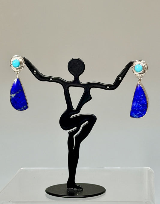 LAPIS AND TURQUOISE EARRINGS NM708E