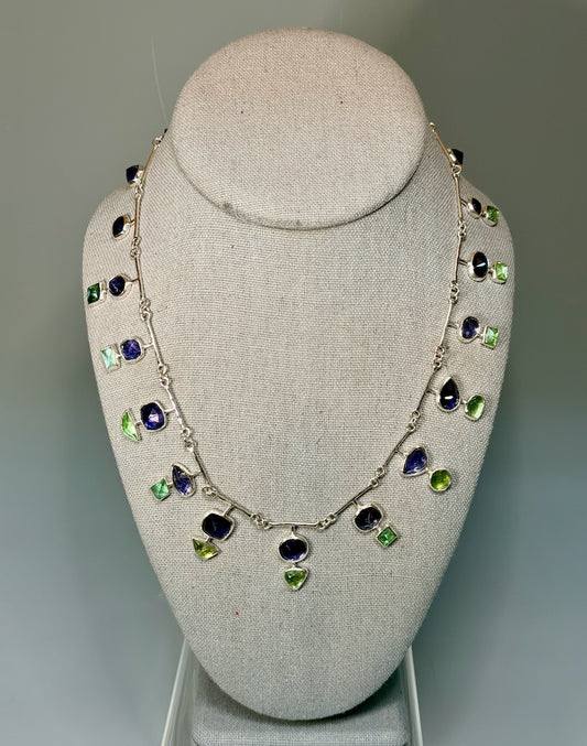 IOLITE AND GREEN TOURMALINE NECKLACE NM711N