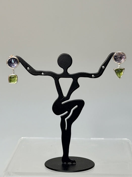 IOLITE AND GREEN TOURMALINE EARRINGS NM712E