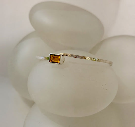 CITRINE STERLING SILVER BANGLE BRACELET NM718B