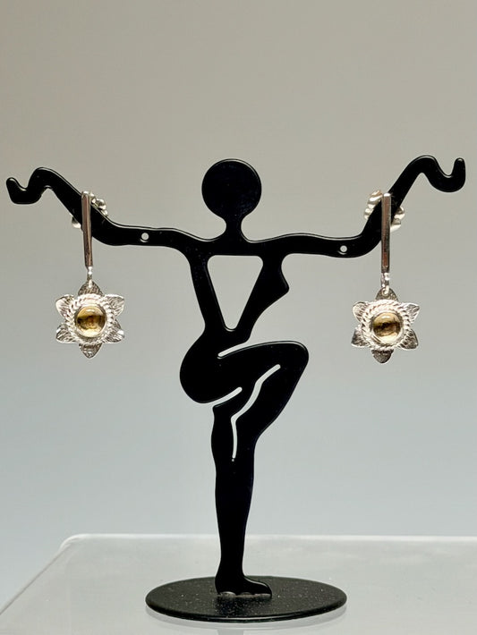 SMALL FLOWER CITRINE EARRINGS NM726E