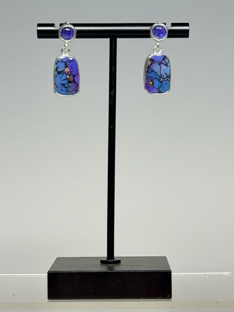 TANZANITE AND MOHAVE TURQUOISE EARRINGS NM735E