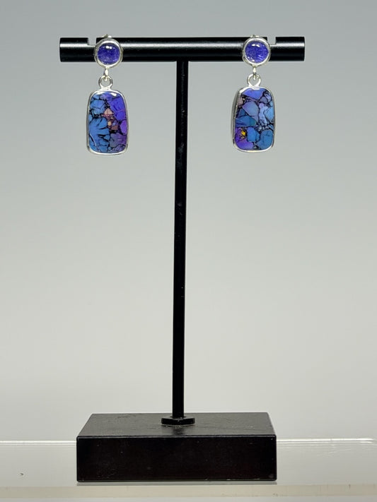 TANZANITE AND MOHAVE TURQUOISE EARRINGS NM735E