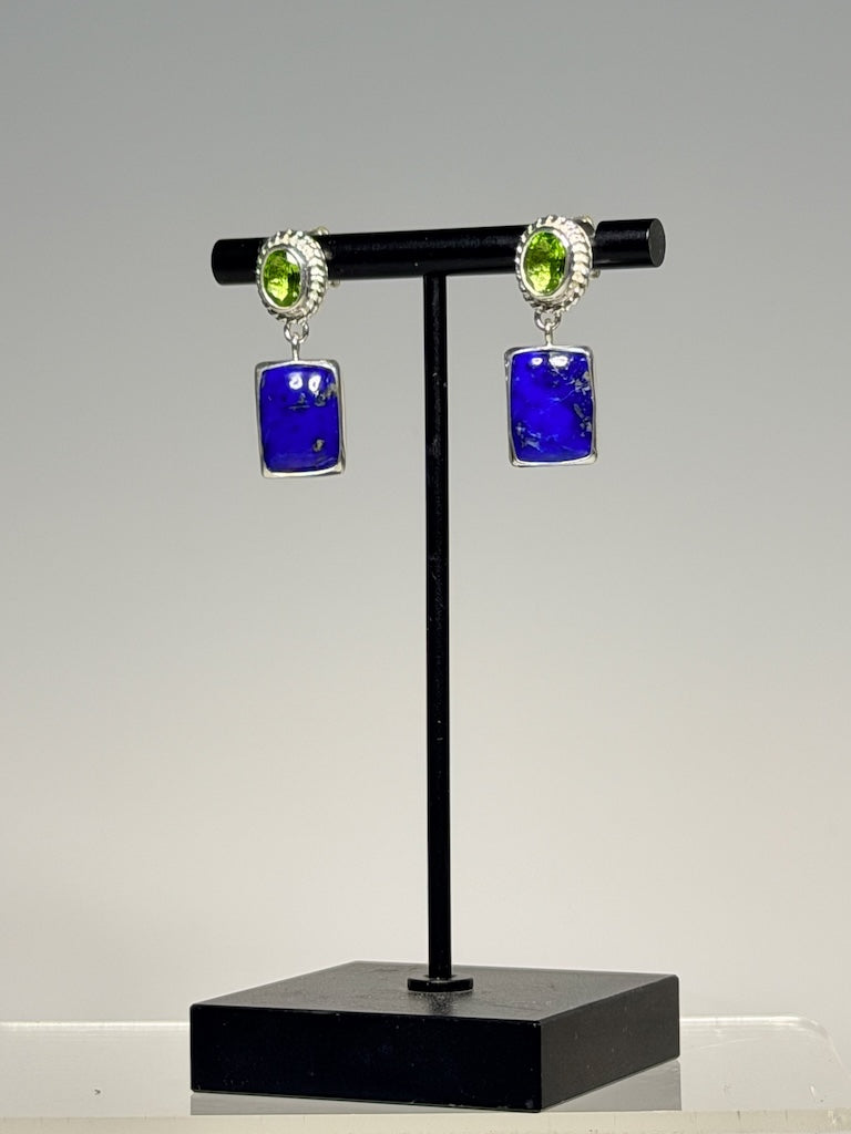 LAPIS AND PERIDOT EARRINGS NM736E