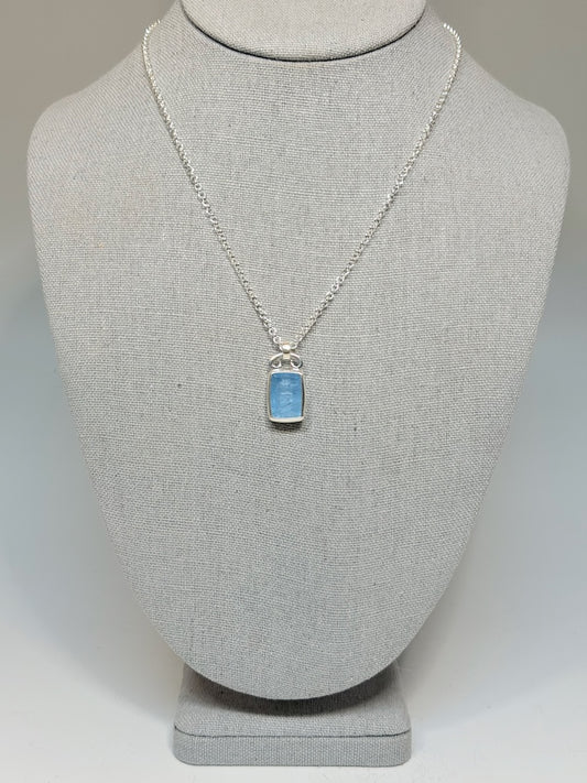 AQUAMARINE STERLING SILVER NECKLACE NM746N