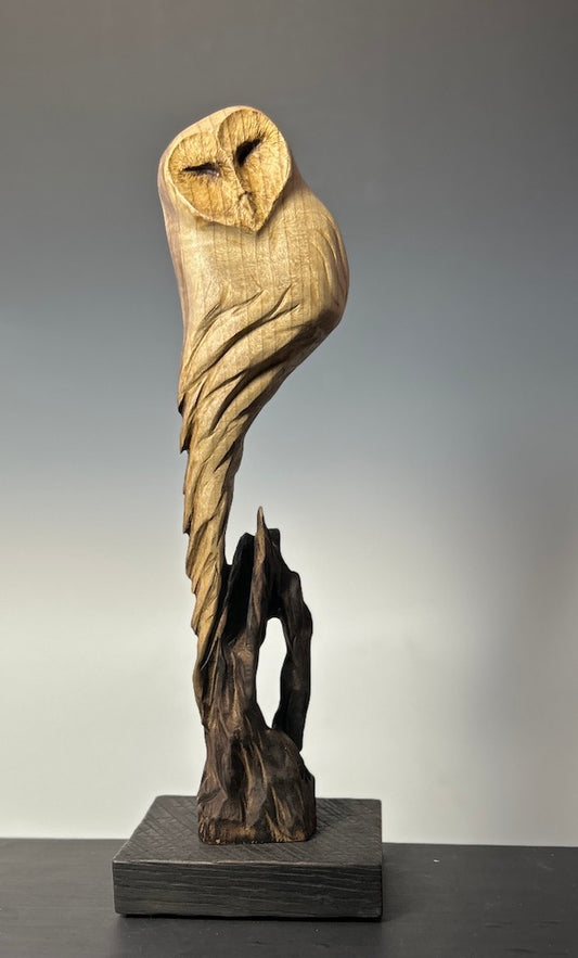 "THE HEART OPENS" HAND CARVED WOOD SCULPTURE