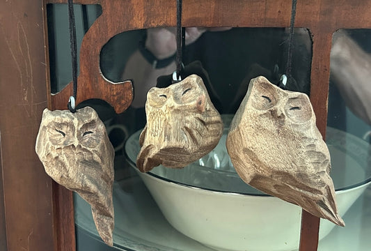 "OWL ORNAMENTS" BLACK WALNUT