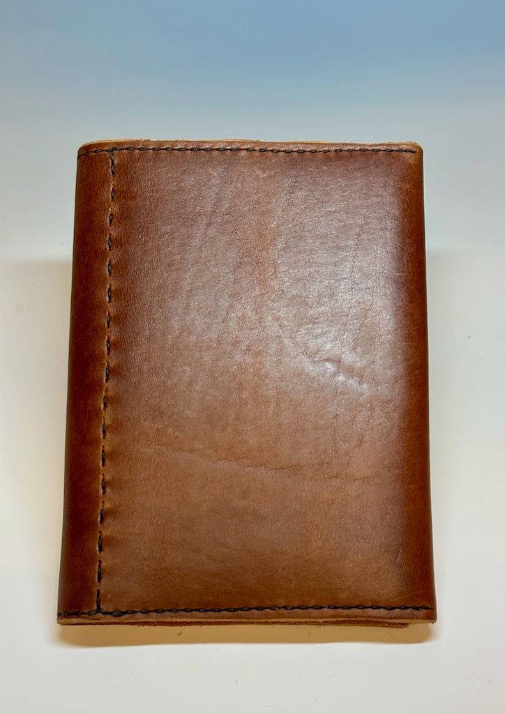 Handmade Small Brown Leather Day Planner with Harness Button closure PB104