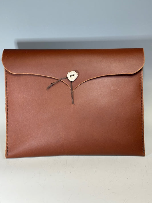 HANDMADE BROWN LEATHER DAY PLANNER WITH ANTLER CLOSURE PB132