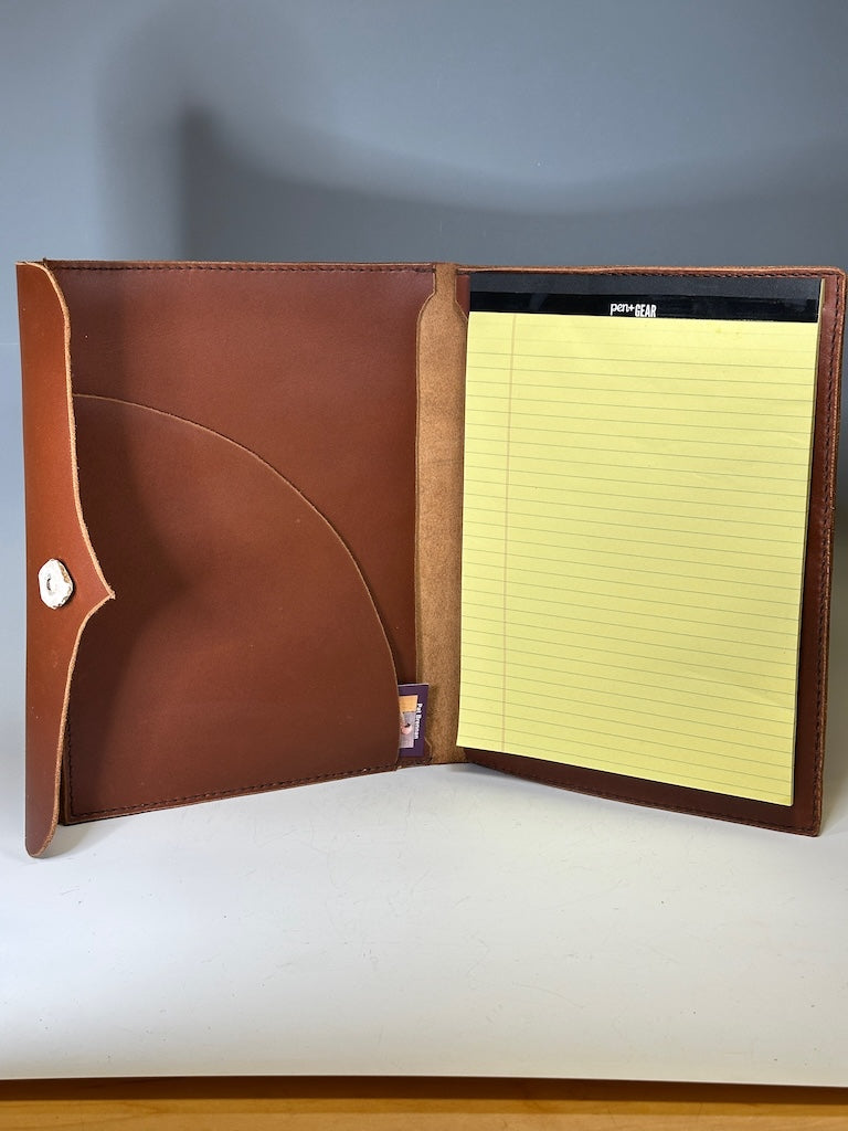 HANDMADE BROWN LEATHER DAY PLANNER WITH ANTLER CLOSURE PB132