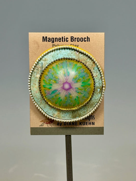 LARGE MULTI MEDIUM MAGNETIC BROOCH WITH BALL CHAIN AND ZIPPER ELEMENTS PCB822