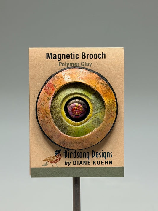 MULTI COLOR CONCENTRIC CONCENTRIC POLYMER CLAY MAGNETIC BROOCH PCB876