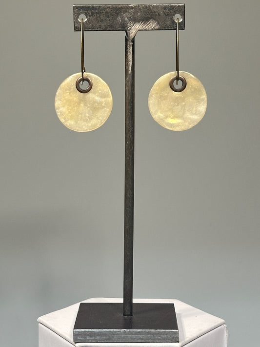 SEMI TRANSPARENT POLYMER CLAY EARRINGS ON ANTIQUE BRONZE EAR WIRES PCE859