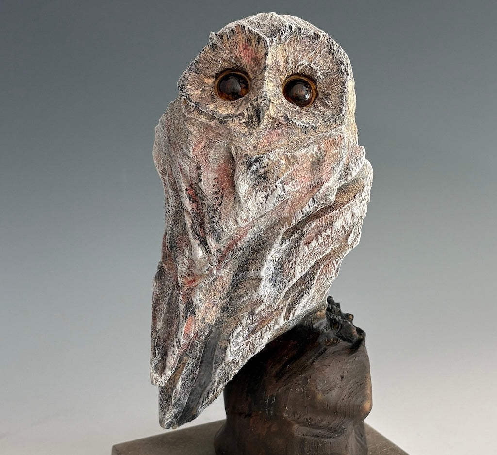 "PERFECT INNOCENCE" HAND CARVED WHITE PINE WITH CHALK PAINT SCULPTURE