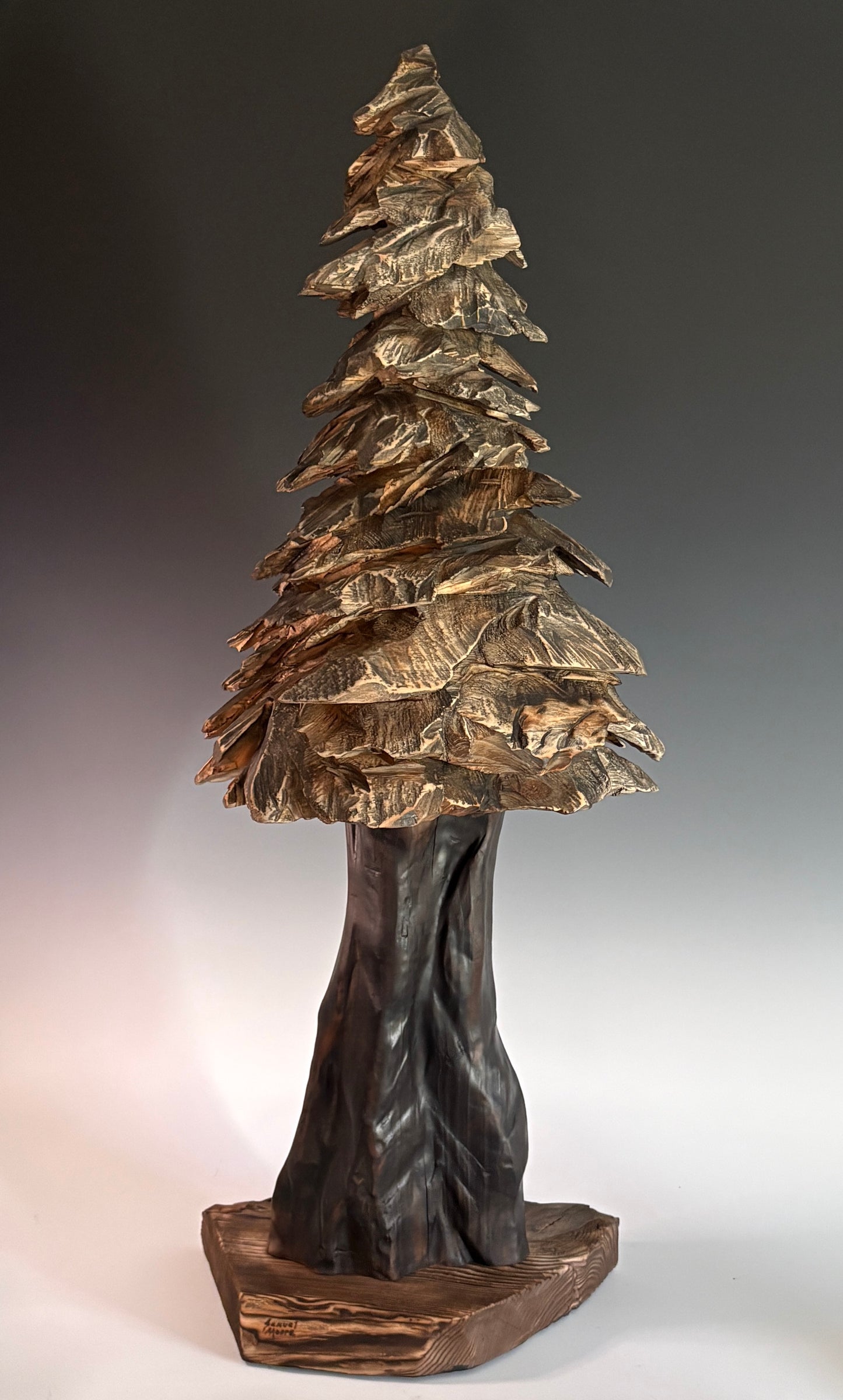 "PROMISE OF LIGHT" HAND CARVED CYPRESS & WHITE PINE SCULPTURE