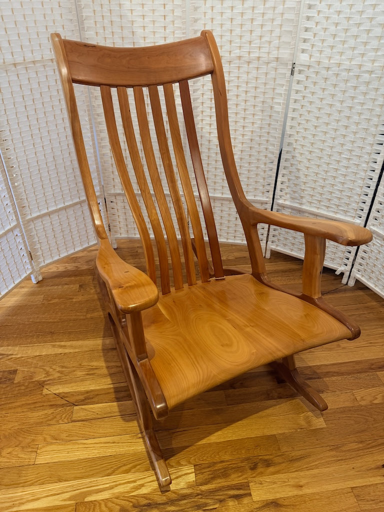 HANDCRAFTED CHERRY ROCKING CHAIR