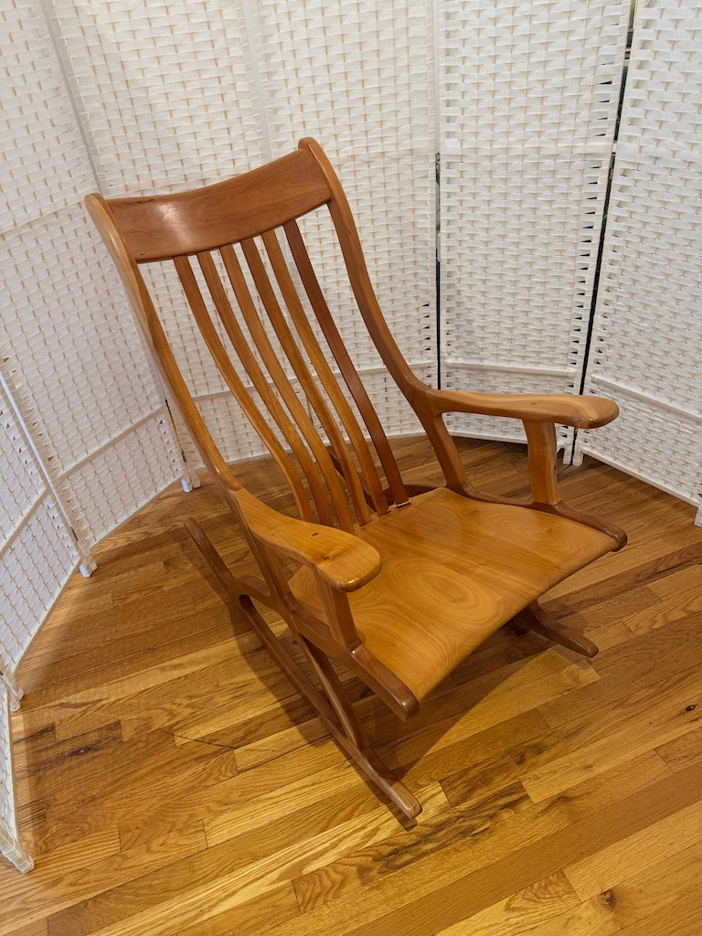 HANDCRAFTED CHERRY ROCKING CHAIR