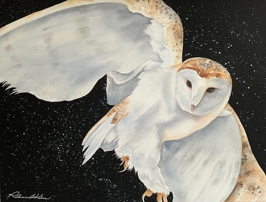 "CELESTIAL FLIGHT" ORIGINAL WATERCOLOR/FRAMED