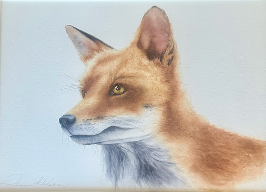 "FOX STUDY 1" ORIGINAL WATERCOLOR/FRAMED