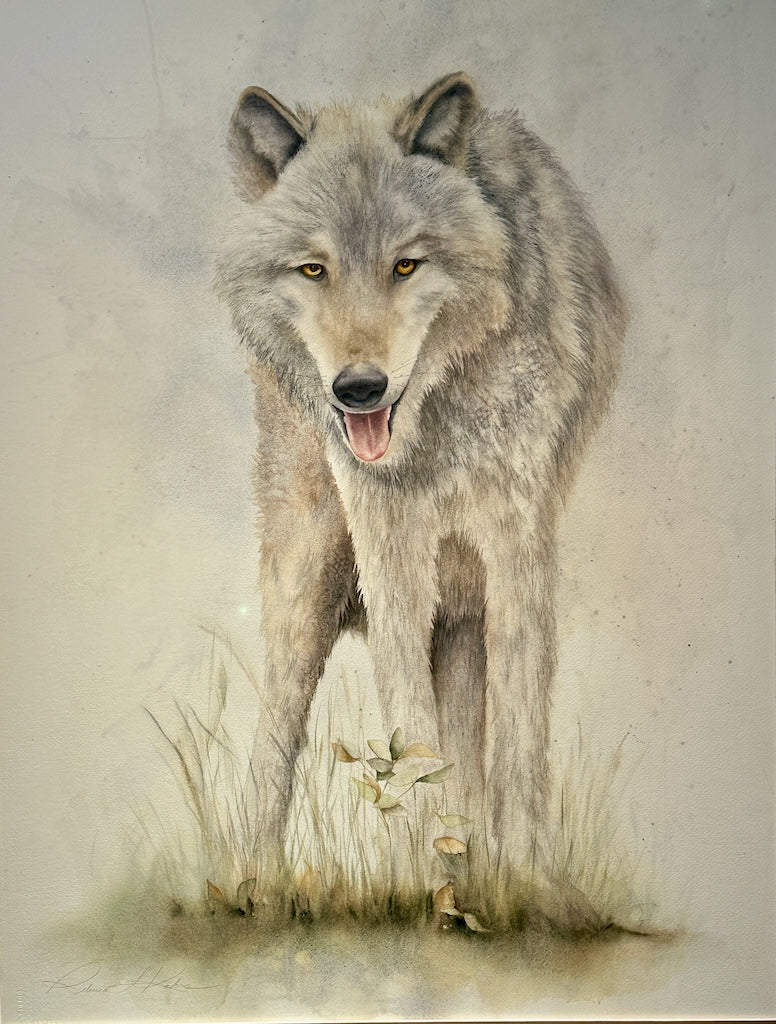 "GOLDEN EYES" ORIGINAL WATERCOLOR/FRAMED