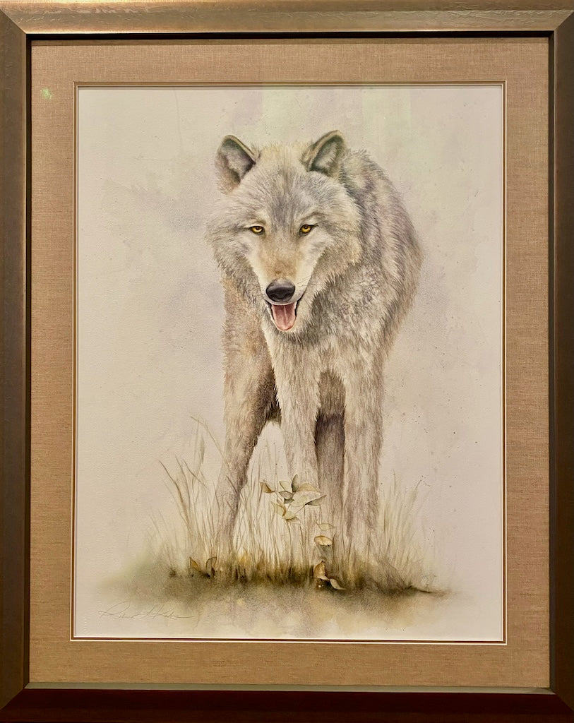 "GOLDEN EYES" ORIGINAL WATERCOLOR/FRAMED