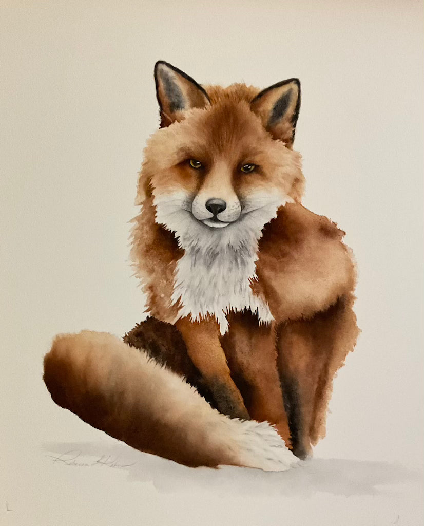 "THE WATCHER" ORIGINAL WATERCOLOR/FRAMED