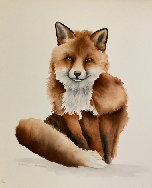 "THE WATCHER" ORIGINAL WATERCOLOR/FRAMED