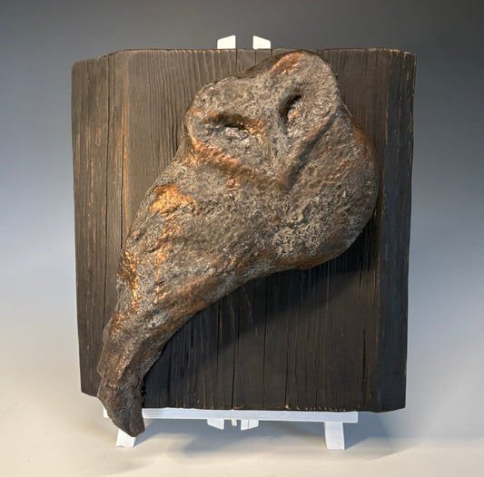 "RADIANT HEART" WHITE PINE, BRONZE COATING & PATINA WOOD WALL HANGING