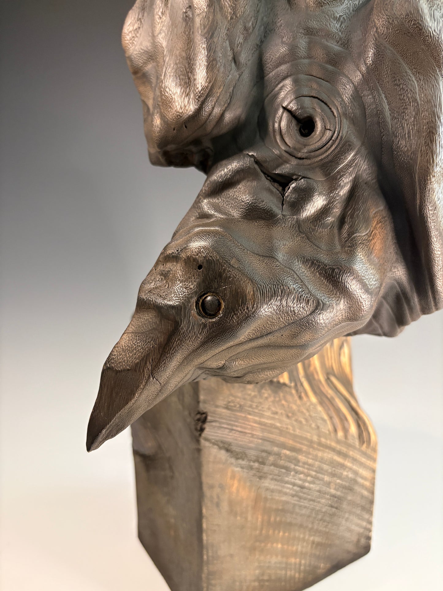 "RAVEN'S BREATH" HAND CARVED PAULOWNIA SCULPTURE