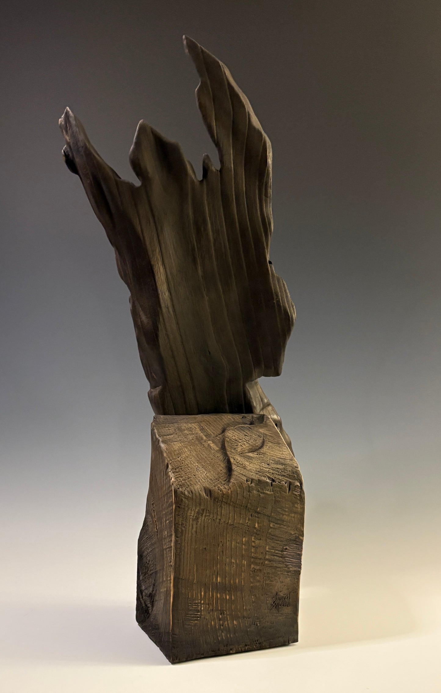 "RAVEN'S BREATH" HAND CARVED PAULOWNIA SCULPTURE