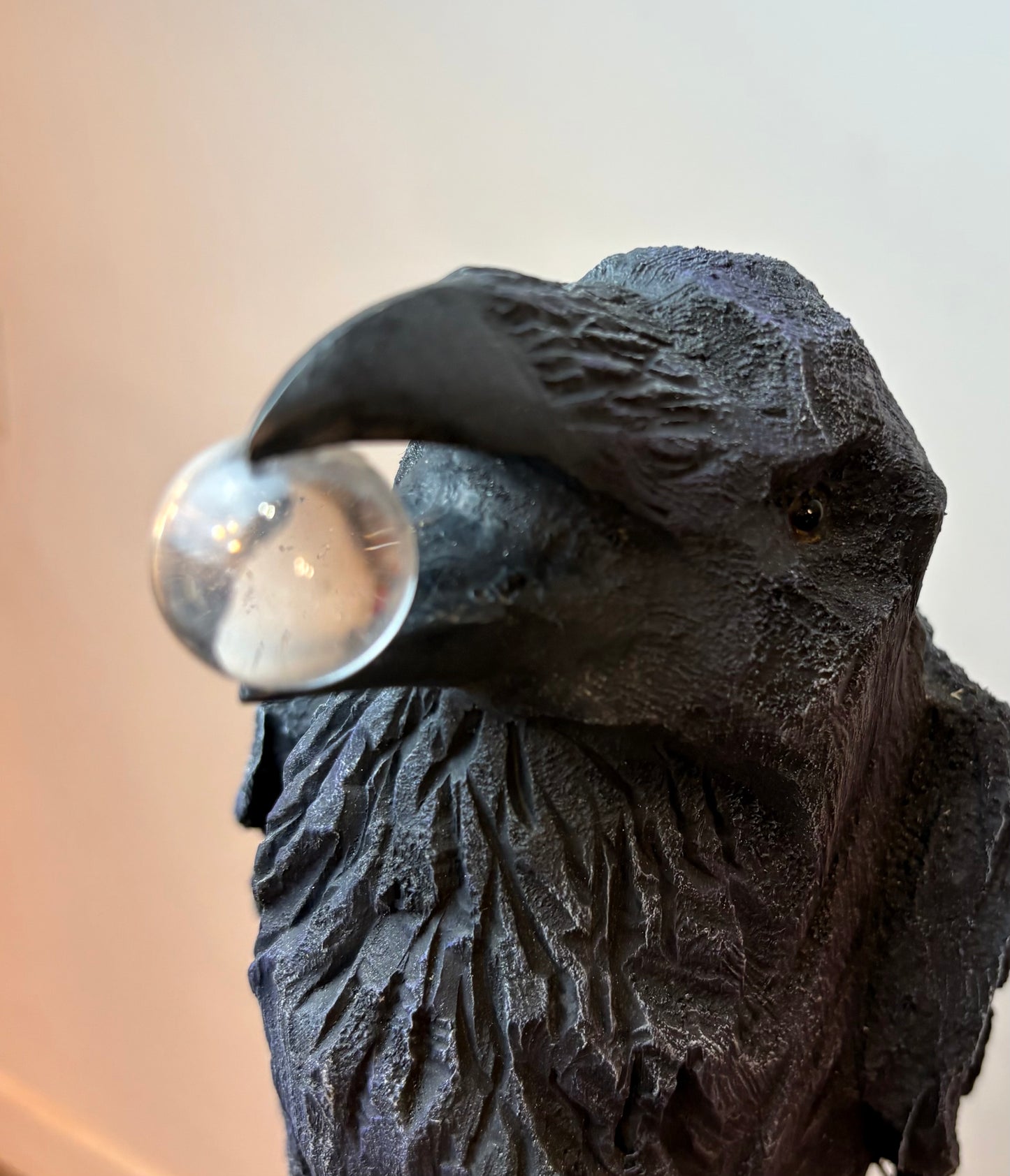 "RAVEN'S GIFT" HAND CARVED WHITE PINE SCULPTURE