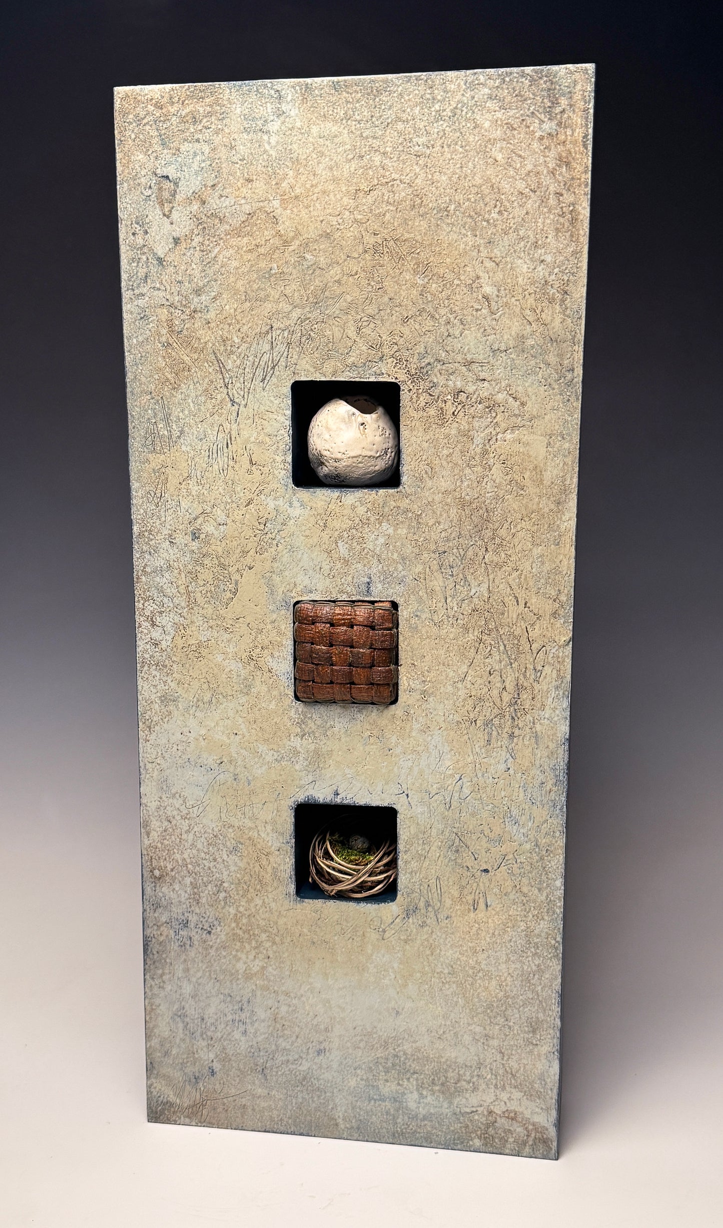 "RELIQUARY 024" MIXED MEDIA WALL HANGING