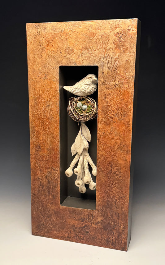 "RELIQUARY 028" MIXED MEDIA WALL HANGING