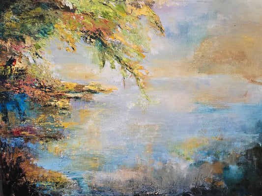 "RIVER'S EDGE" ORIGINAL OIL PAINTING ON CANVAS
