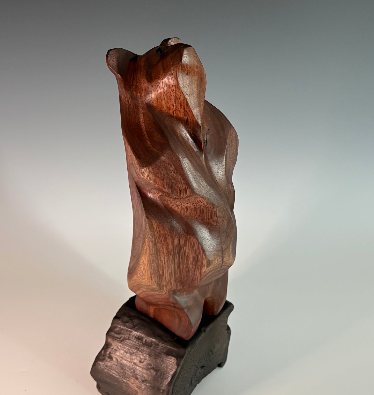 "ROMEO'S PROMISE" HAND CARVED BLACK WALNUT SCULPTURE