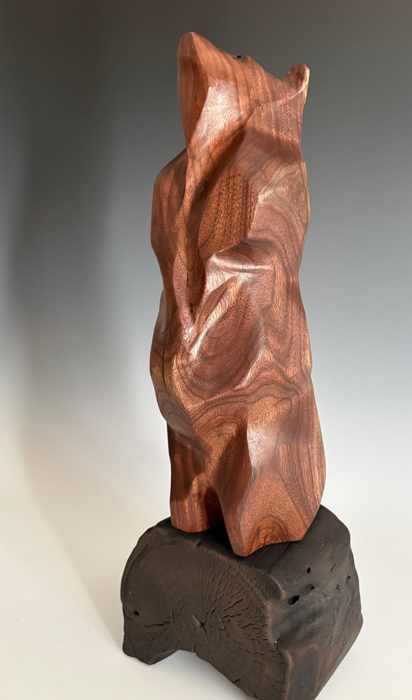 "ROMEO'S PROMISE" HAND CARVED BLACK WALNUT SCULPTURE