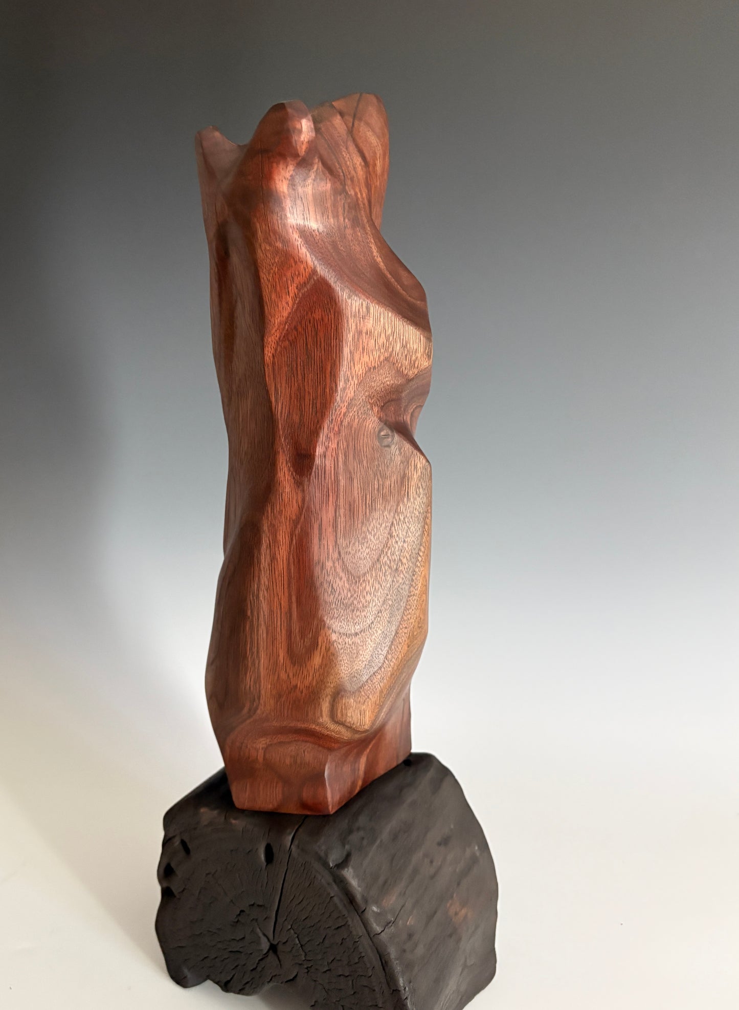 "ROMEO'S PROMISE" HAND CARVED BLACK WALNUT SCULPTURE