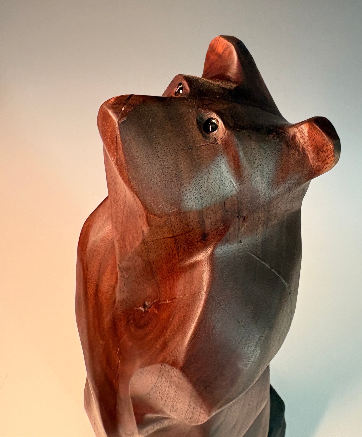 "ROMEO'S PROMISE" HAND CARVED BLACK WALNUT SCULPTURE