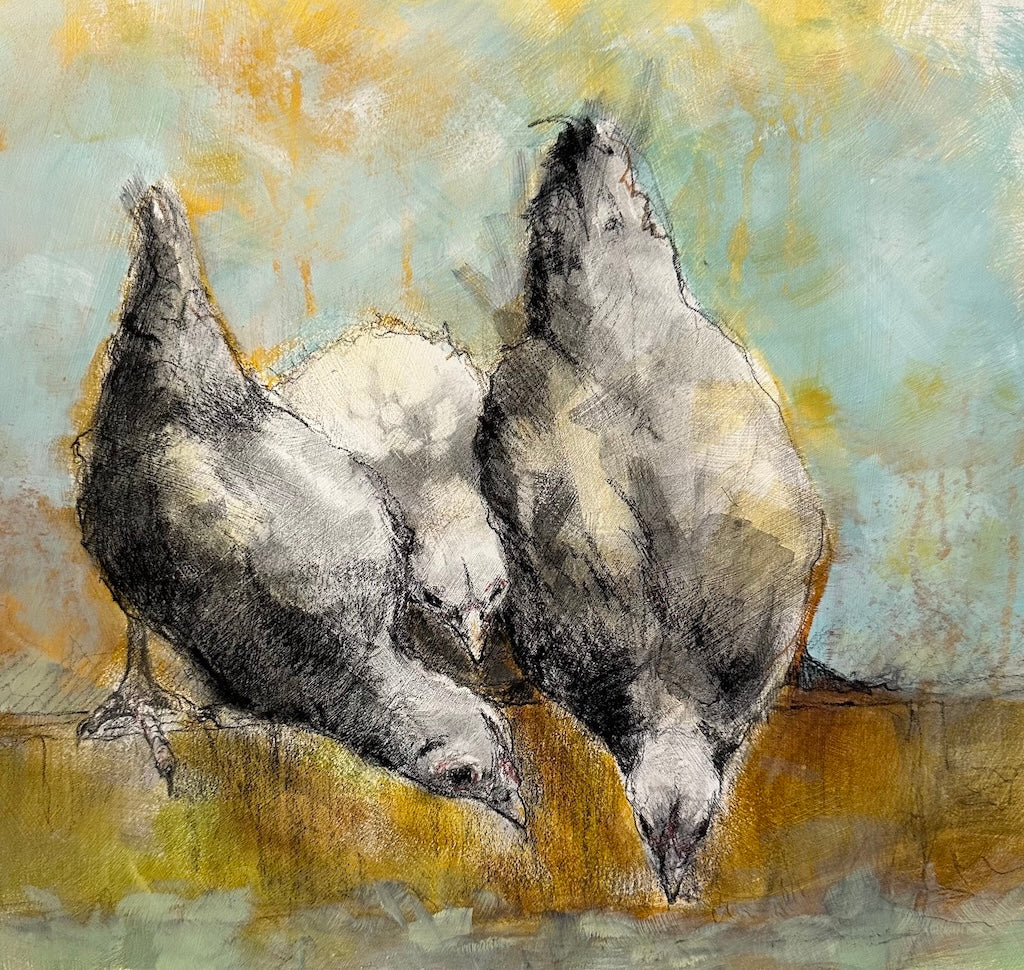 "SHADED LINE HARMONY" ORIGINAL MIXED MEDIA PAINTING/FRAMED